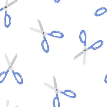 Scissors seamless pattern. School supplies. Perfect for hobbies, needlework,  Stockillustratie