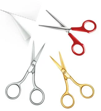 Scissors, set of vector icons Stock Illustration