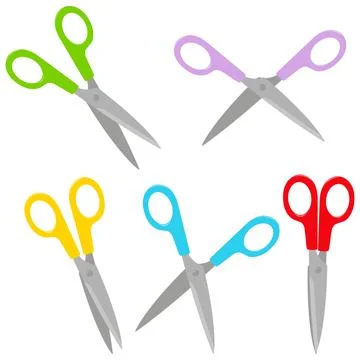 Scissors set on white background. Vector illustration Stock Illustration