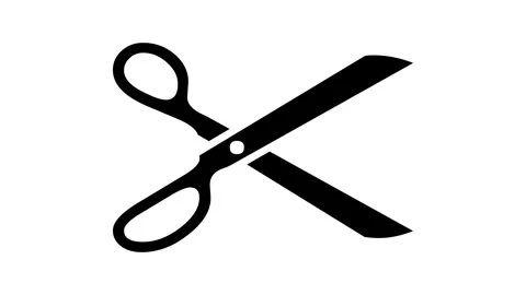 Scissors shape icon animated black color in white background Stock Footage 264644697