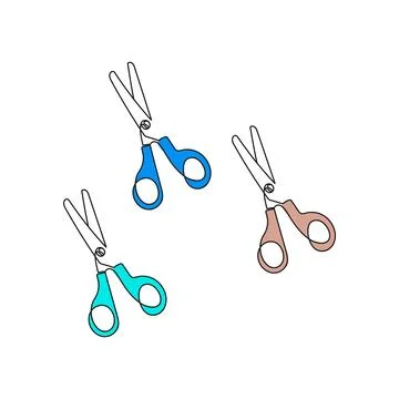 Scissors, shears. One continuous drawing line. Stock Illustration