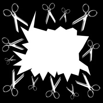 Scissors silhouette  frame Stock Illustration