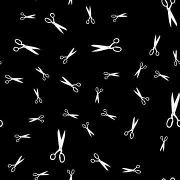 Scissors silhouette Seamless Pattern Background.  Illustration Stock Illustration