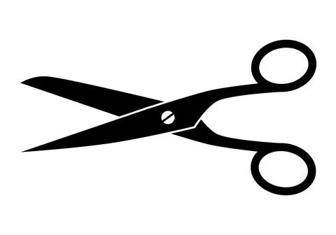 Scissors silhouette shape, black and white vector illustration Stock Illustration