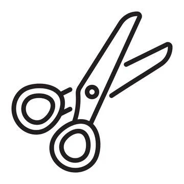 Scissors single line icon Stock Illustration