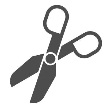 Scissors solid icon. Opened shears symbol, glyph style pictogram on white Stock Illustration