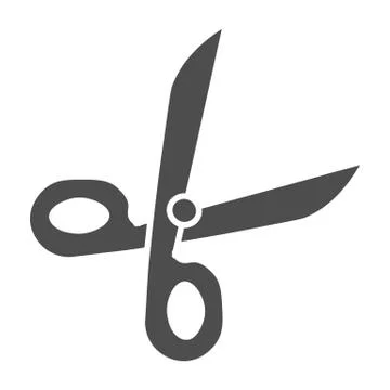Scissors solid icon, stationery concept, office or school tool for cutting paper Stock Illustration