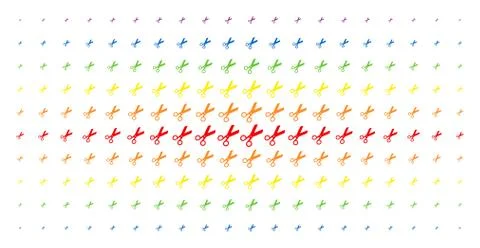 Scissors Spectrum Halftone Pattern Stock Illustration