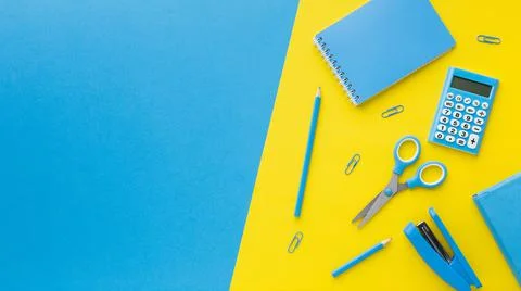 Scissors stapler copy space . High quality and resolution beautiful photo Stock Photos