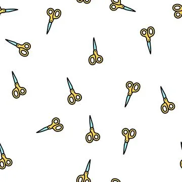 Scissors stationery equipment vector seamless pattern イラスト素材