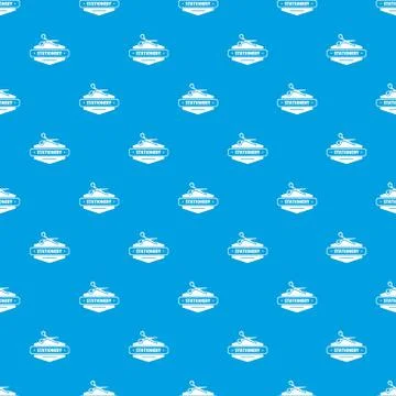 Scissors stationery pattern seamless blue Stock Illustration