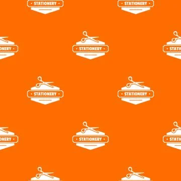 Scissors stationery pattern vector orange Illustrazione stock