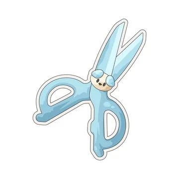 Scissors sticker illustration Stock Illustration