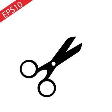 Scissors symbol isolated on white background eps 10 Stock Illustration