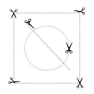 Scissors template set Stock Illustration