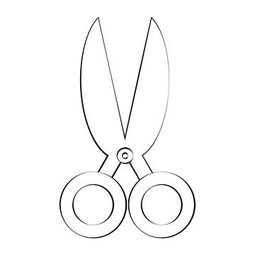 Scissors with a thin line. Vector on a white background Stock Illustration