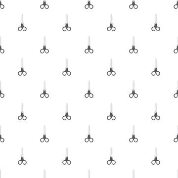 Scissors tool pattern with repeating haircut elements Stock Illustration