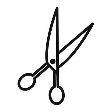 Scissors trim cut icon mark in filled style Stock Illustration