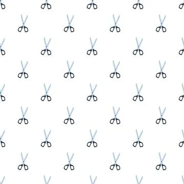 Scissors utensil pattern on white background Stock Illustration