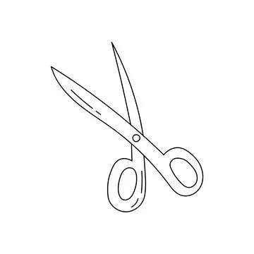 Scissors vector illustration, black and white, hand drawn, sketch style, isol Stock Illustration