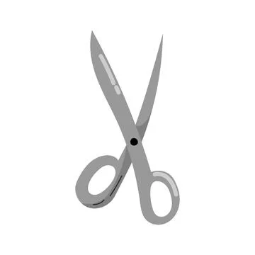 Scissors vector illustration, hand drawn, isolated on white background. Stock Illustration