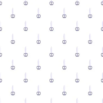 Scissors vector seamless pattern on white background 스톡 일러스트