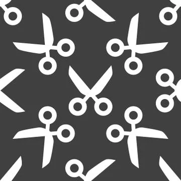 Scissors web icon. flat design. Seamless pattern. Stock Illustration
