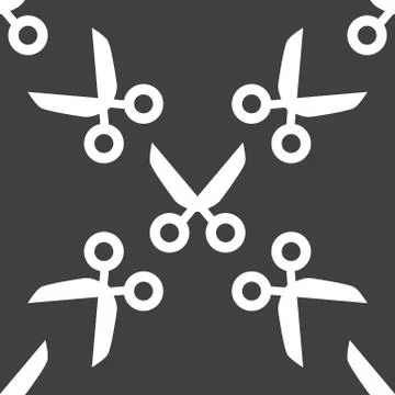 Scissors web icon. flat design. Seamless pattern. イラスト素材