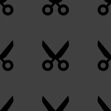 Scissors web icon. flat design. Seamless pattern. Stock Illustration