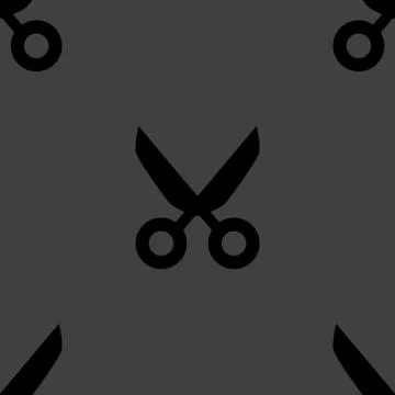 Scissors web icon. flat design. Seamless pattern. Stock Illustration