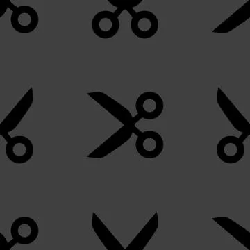 Scissors web icon. flat design. Seamless pattern. Stock Illustration