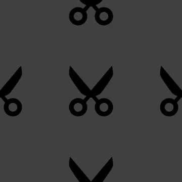 Scissors web icon. flat design. Seamless pattern. Stock Illustration