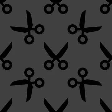 Scissors web icon. flat design. Seamless pattern. Stock Illustration