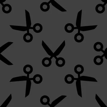 Scissors web icon. flat design. Seamless pattern. Stockillustratie