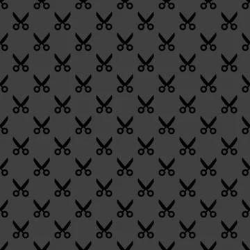 Scissors web icon. flat design. Seamless pattern. Illustrazione stock
