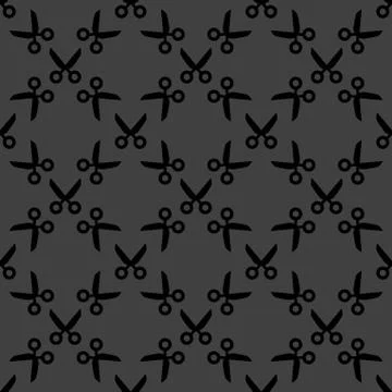 Scissors web icon. flat design. Seamless pattern. イラスト素材