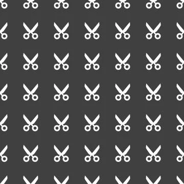 Scissors web icon. flat design. Seamless pattern. イラスト素材