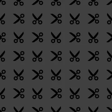 Scissors web icon. flat design. Seamless pattern. Stock Illustration