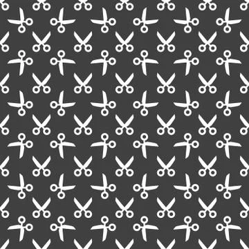 Scissors web icon. flat design. Seamless pattern. Stock Illustration