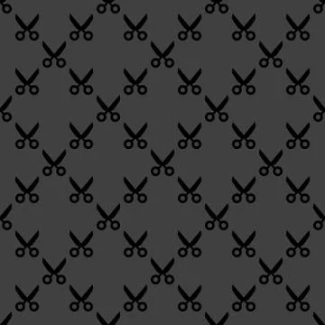 Scissors web icon. flat design. Seamless pattern. Stockillustratie