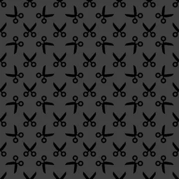 Scissors web icon. flat design. Seamless pattern. Stock Illustration