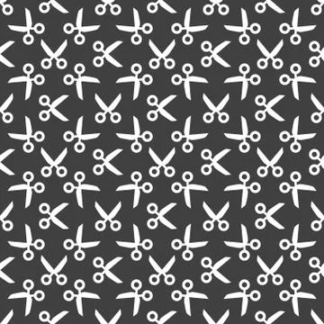 Scissors web icon. flat design. Seamless pattern. 스톡 일러스트