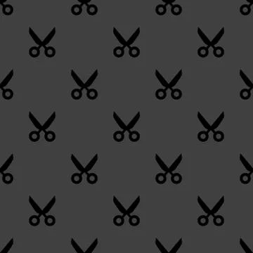 Scissors web icon. flat design. Seamless pattern. Stock Illustration