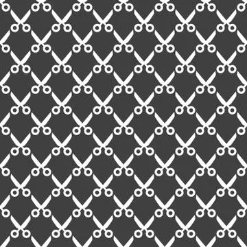 Scissors web icon. flat design. Seamless pattern. Stock Illustration