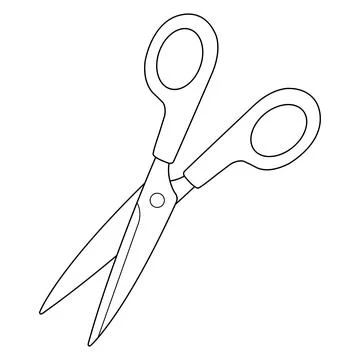 Scissors on white background. Vector black and white coloring page Stock Illustration