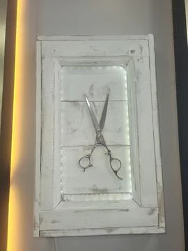 Scissors in White Frame 写真素材