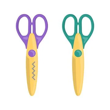 Scissors zig zag plastic for art craft vector illustration Stock Illustration