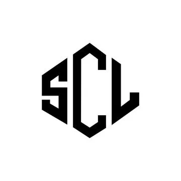 SCL letter logo design with polygon shape. SCL polygon and cube shape logo .. Stock Illustration