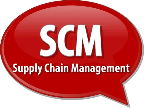 SCM acronym word speech bubble illustration Stock Illustration