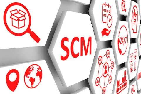 SCM concept cell background 3d illustration Stock Illustration